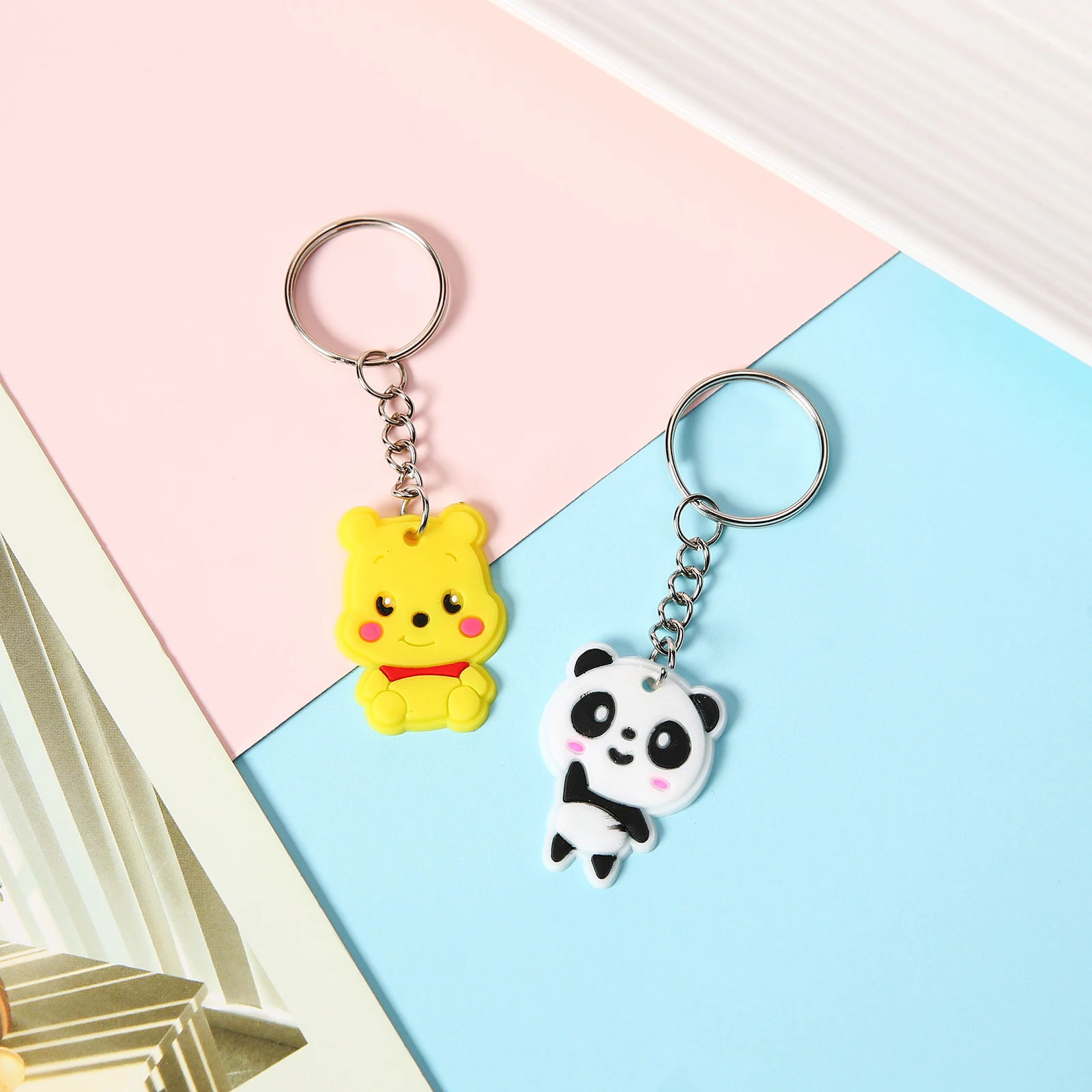 Silver Metal Key Chain Rings with Open Jump Ring and Connector - 25mm DIY Jewelry Accessories