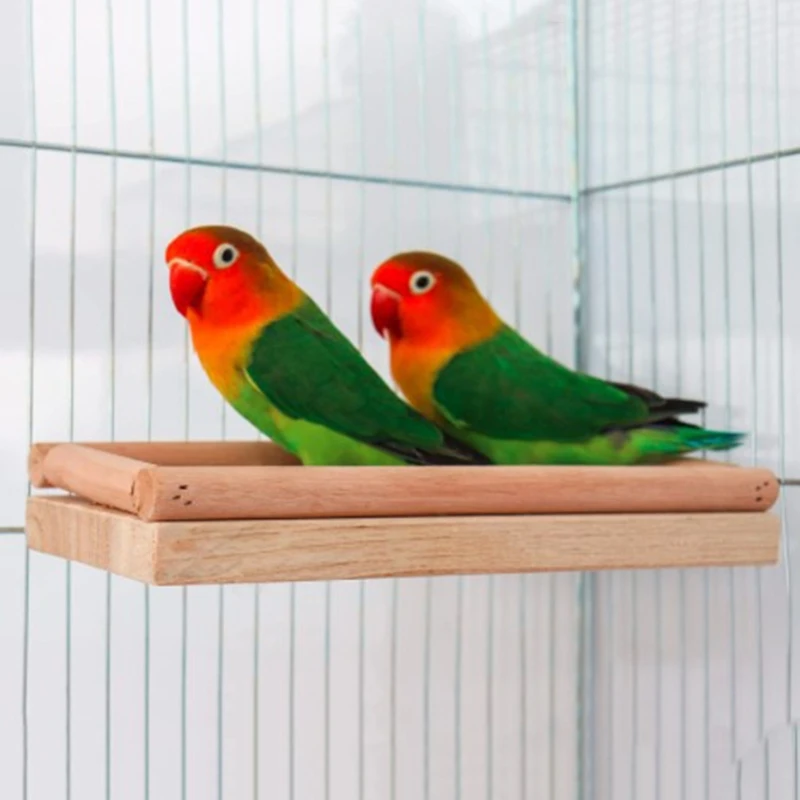 Parrot Perch Stand Natural Chew Toy Platform Easy to Install for Cage