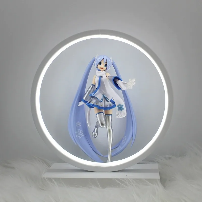 

Action Figures Hatsune Miku Night lightCute girl bedroom room Bedside Lamp Blue Handmade Lamp