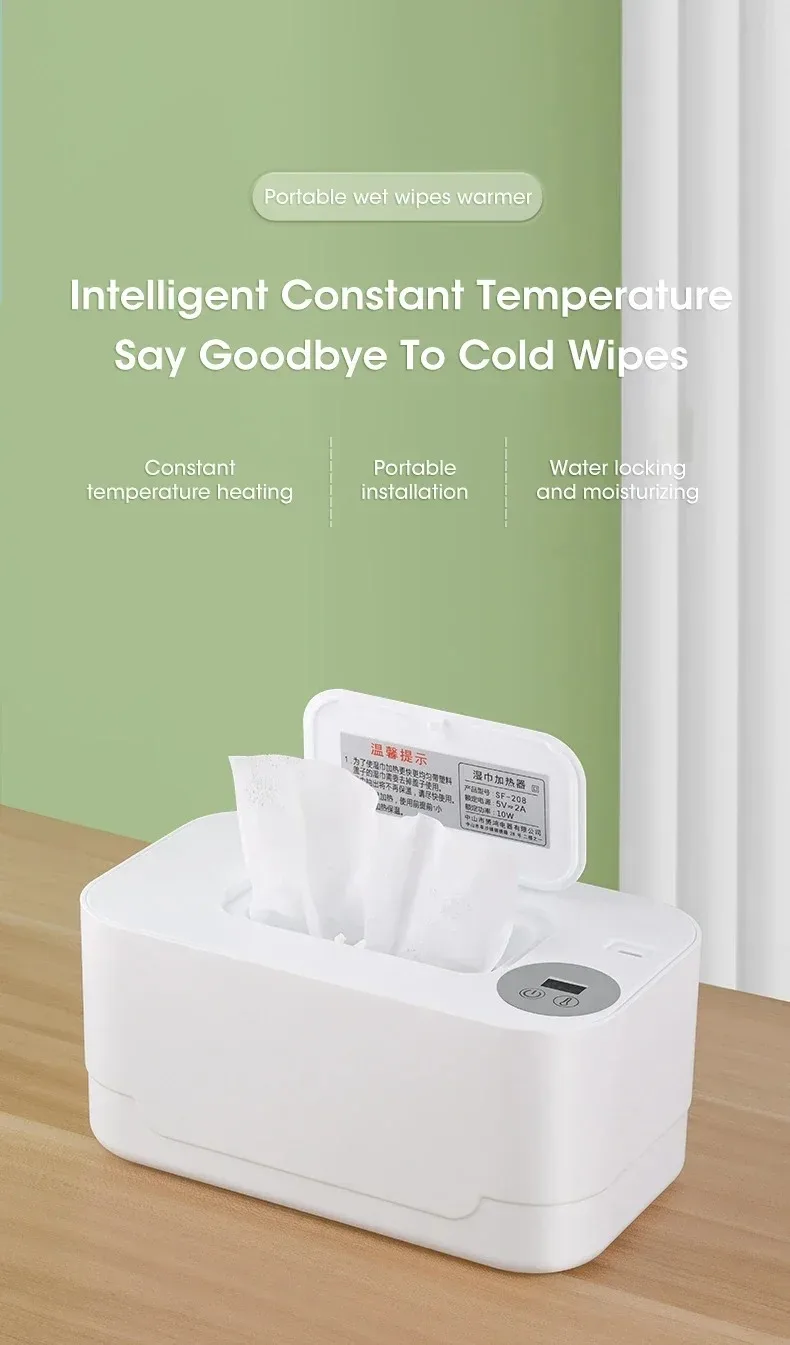 Description Picture 2 of itemWet Wipe Heater For Baby Warmer with LED Display Wet Towel Dispenser Portable USB Baby Wipe Warmer Napkin Heating Box Home/Car