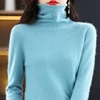 Women's new autumn/winter 100% sweater high-end first-line ready-to-wear knitted pullover loose turtleneck cashmere sweater 1