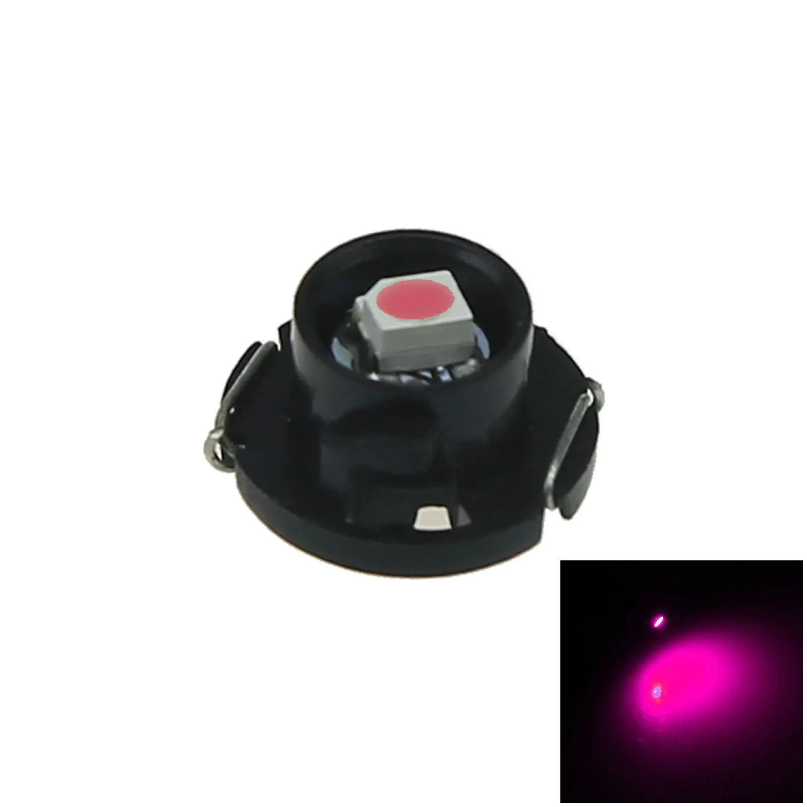 

1x Pink AUTO T4.7 Lamp NEO Dash Twist Socket HVAC Control Light 1 Emitters 1210 SMD LED 79607-SHJ-S01 N201-P