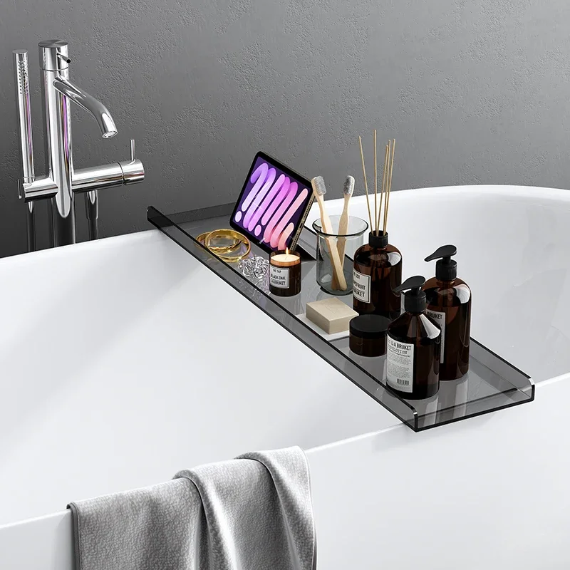 Extendable Bathtub Trays Multifunctional Shelf European Plastic Bathtub Trays Transparent Bandejas Storage Organizer WW50BT