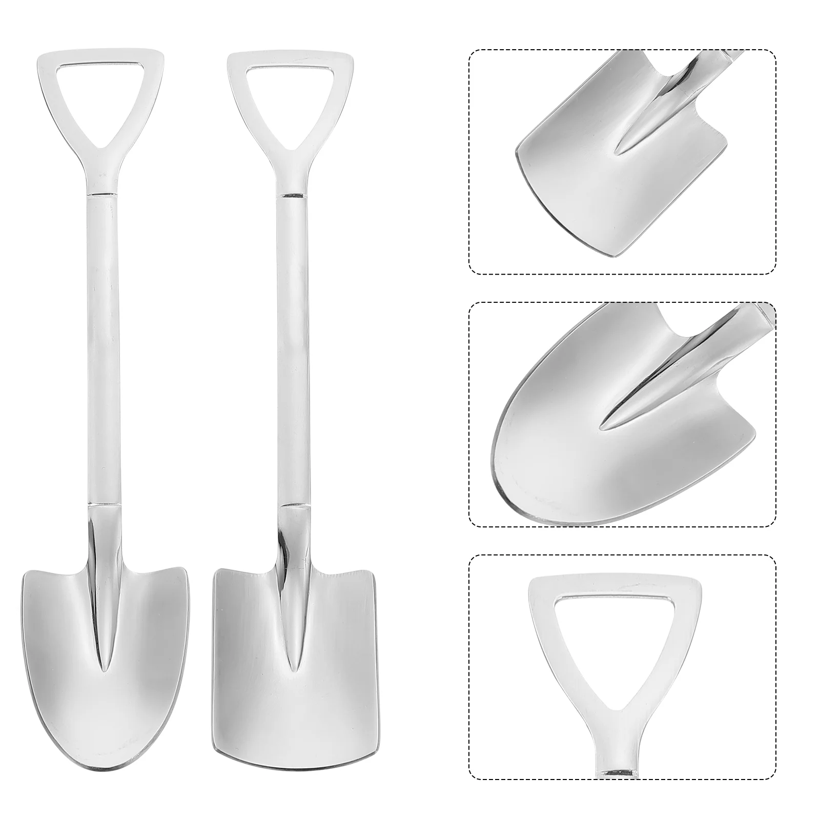 

4 Pcs Coffee Spoons Stirring Scoop Shape Scoop Creative Dessert Stainless Steel Coffee Spoonss Salad