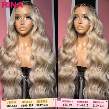 13x6 Ombre Blonde With Root Colored Lace Front Wigs For Women Human Hair Body Wave Ombre Ash Blonde Lace Frontal Wig 1
