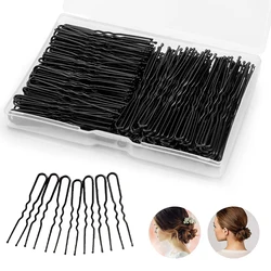 50Pcs 6cm Salon Hair Clip Waved U Shaped Pins Hairpin Black Metal Barrette Styling Hairstyle Tool Hair Accessories For Women
