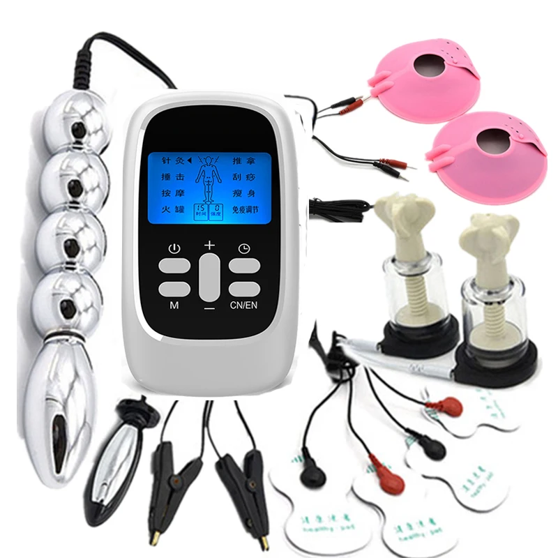 Electro sex toys electric sex toys BDSM electric shock metal bead anal butt plug electro nipple suckers clamps breast stimulate pads kits