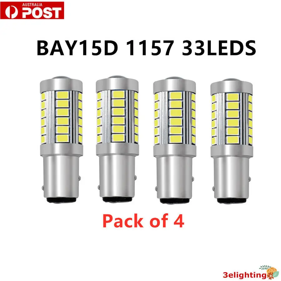 

4 шт., Автомобильные светодиодные лампы BAY15D 33SMD 1157 12 В