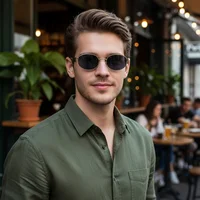 Small Metal Frame Oval Sunglasses For Women  Brand Designer Fashion Luxury Shades UV400 Eyewear Men Vintage Sunglasses 2180 3