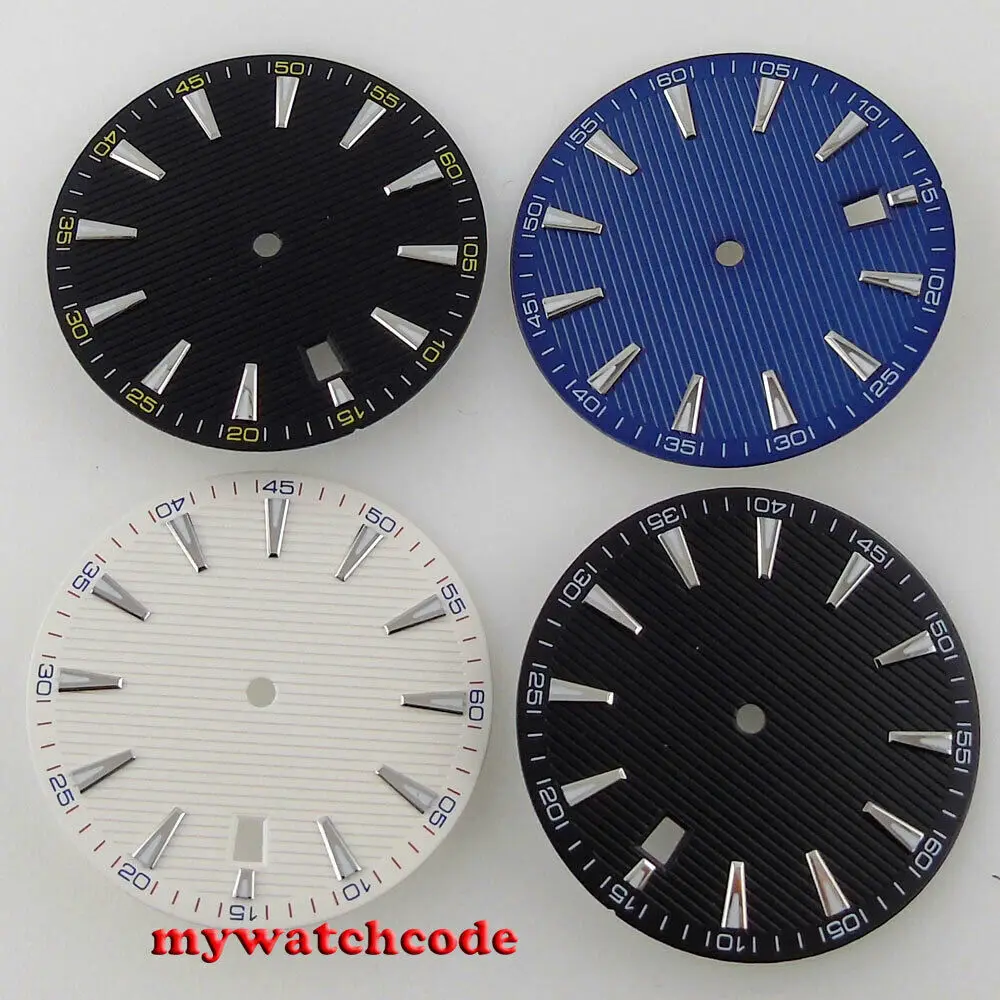 

Циферблат для японских часов NH35 NH36, синий, черный, белый, 33,5 мм (циферблат + стрелки)