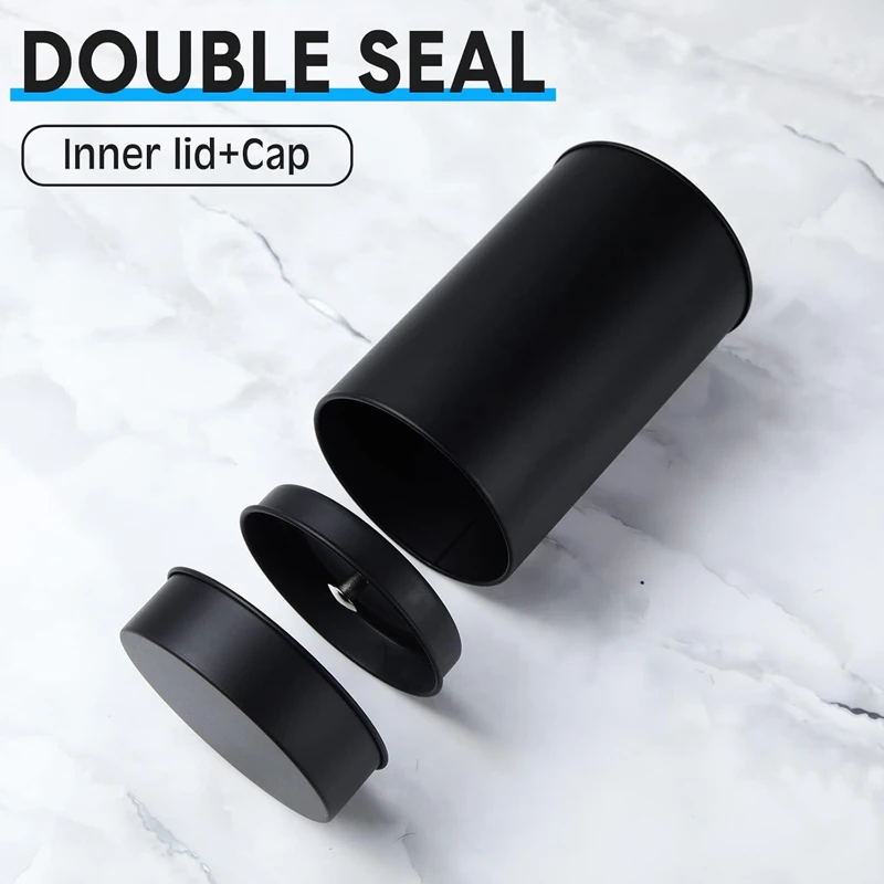 16 Oz Round Double Seal Tea Tin Canister With Lid Container For Loose Tea Kitchen Storage Coffee Sugar