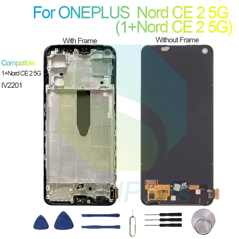 Screen Display Replacement For ONEPLUS Nord CE 2 5G 2400*1080 IV2201 1+Nord CE 2 5G LCD Touch Digitizer lcd display screen