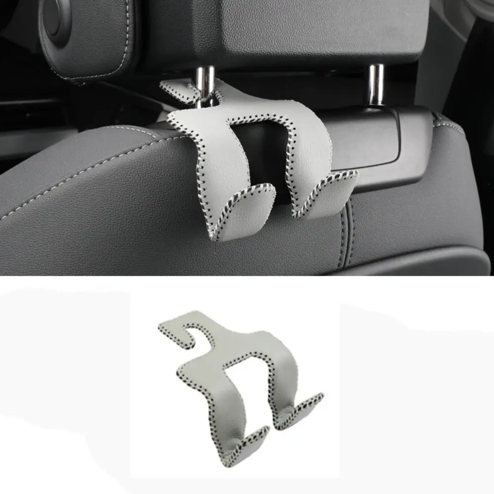 2 in 1 Headrest Hooks New Back Seat Vehicle Organizer Purse Holder Hook Hanging PU Leather Head Rest Hangers