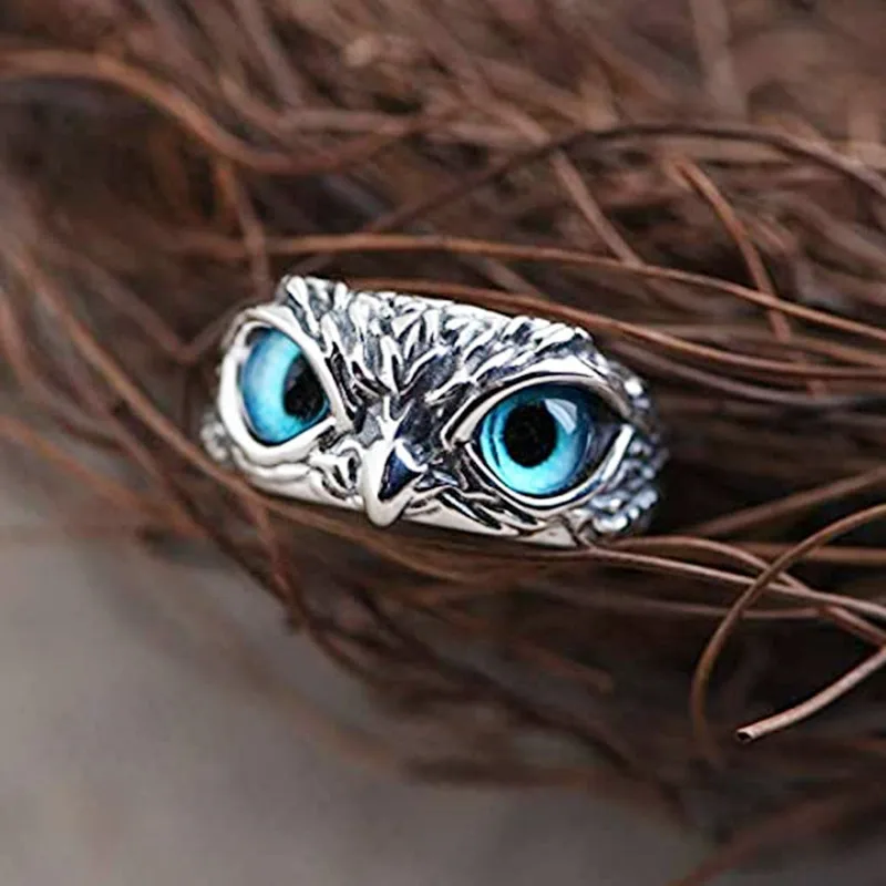 Fashion Charm Vintage Owl Ring 6Colors for Men Women Cute Animals Owl Youth Gothic Rings Jewelry Accessories Gifts