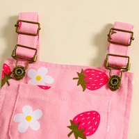 Salopette en denim pour bébés filles, vêtements pour enfants, pantalons pour tout-petits, combinaisons florales décontractées, shorts à bretelles, mode pour enfants, 1-6T 4