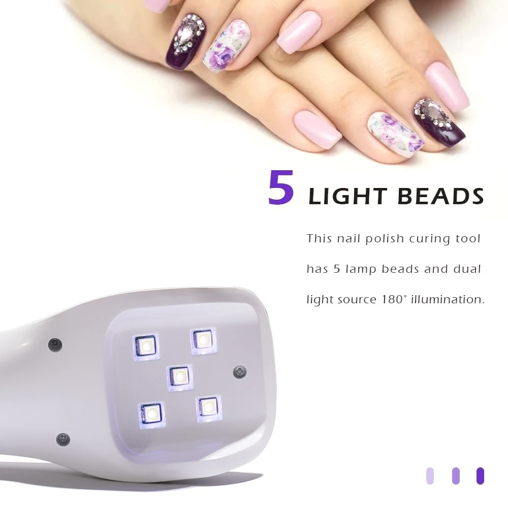 LINMANDA 휴대용 자외선 램프 젤 네일에 적합 휴대용 미니 네일 램프 LED 플래시 네일 큐어링 충전식 네일 드라이어