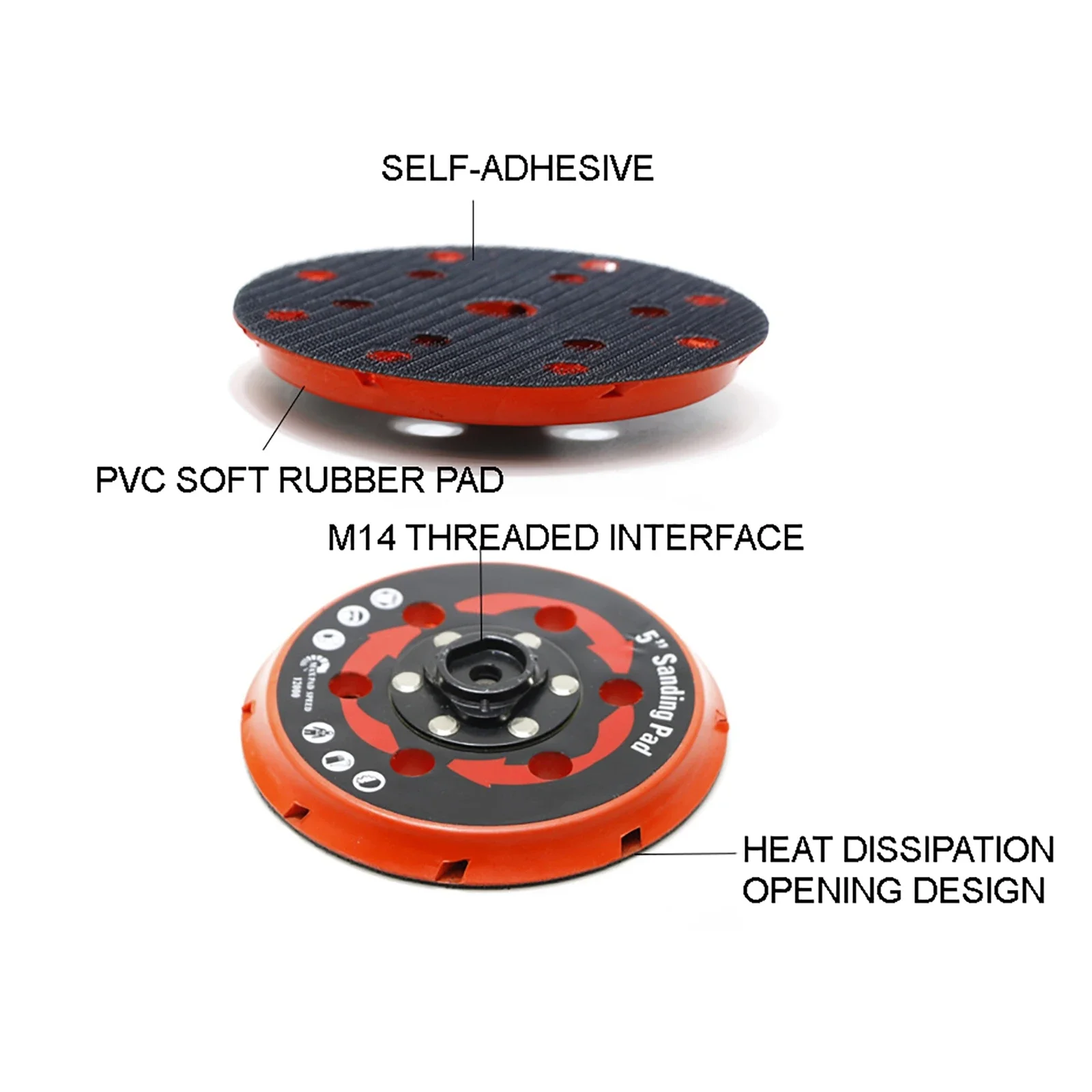 5/6Inch Polishing Backing Plate 125/150mm 6 Hole Back Up Sanding Pad Disc Self Adhesive Back Plate For DA Polisher 2
