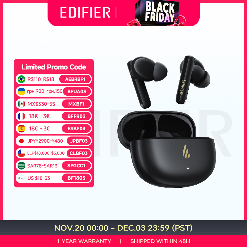  Edifier X5 Pro Active Noise Cancelling TWS Bluetooth Earphones Wireless Earbuds IP55 Waterproof Gaming Mode Fast Charging 