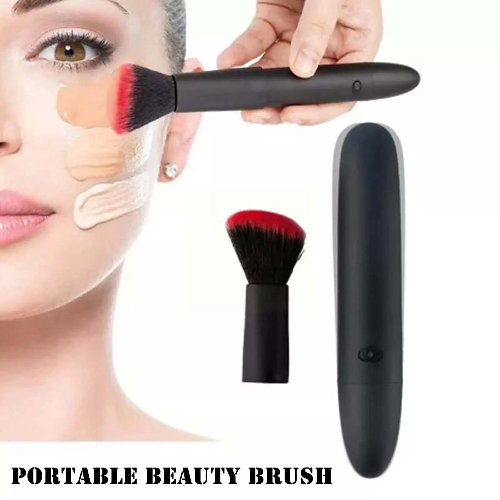 

1PCS Portable Beauty Brush USB Charge Electric Makeup Blending Brush Tools Cosmetics Tool Black Concealer Foundation Q0A6