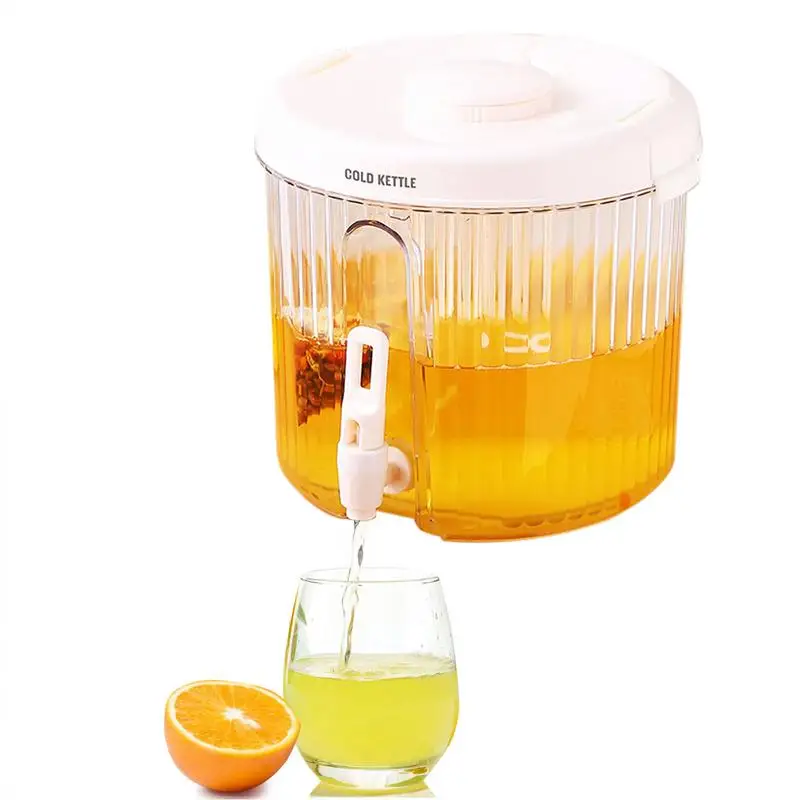 

Диспенсер для напитков объемом 4 литра, контейнер для холодных напитков с баком, большой объем, для фруктов, чайник, диспенсер для напитков, кухонная посуда