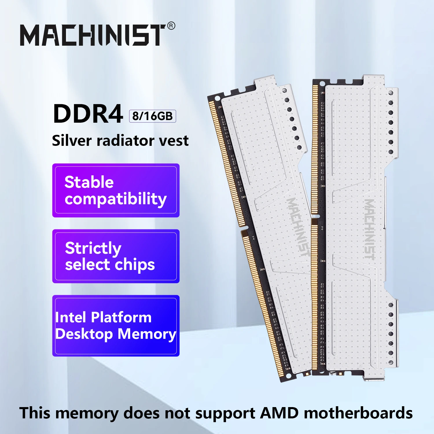 MACHINIST 16GB 8GB 2133HMz 2666HMz 3200HMz DDR4 데스크탑 메모리(방열판 포함) 모든 마더보드용 DDR4 RAM PC DIMM