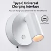 2Pcs LED Light Magnetic USB Rechargeable Wall Light Spotlight Wireless No Wiring No Punch Reading Light Bedroom Bedside Light 5