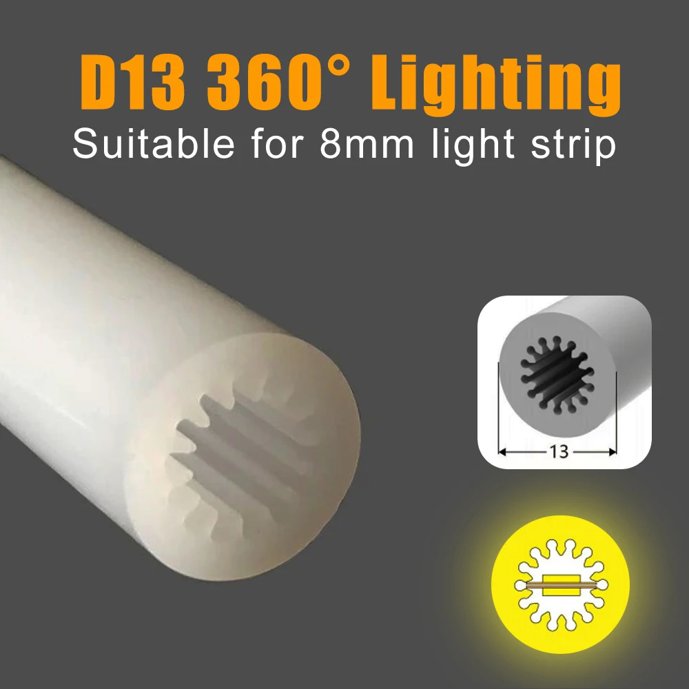 ตัวเลือกสินค้า ท่อซิลิโคนกันน้ำ ยืดหยุ่นสำหรับ LED Strip Light