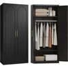 Metal Armoire Wardrobe Closet with Hanging Rod, 71" Tall Wardrobe Cabinet for Clothes, Clothing Storage Cabinet with Doors 1