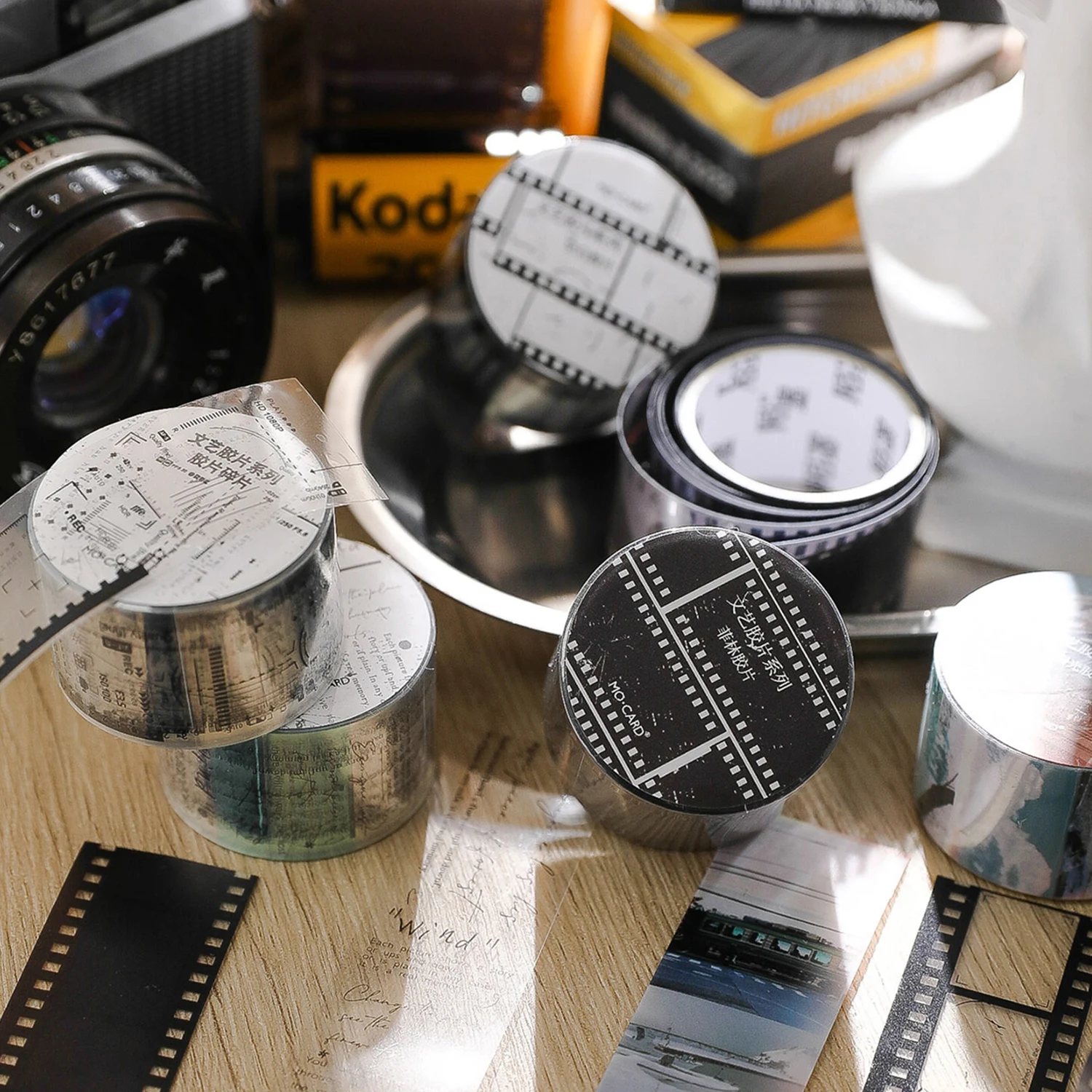 Yoofun 2.5x200cm Creative Film Scenery Masking Tape INS Photography PET Tape for Collage Junk Journal Card Making Scrapbooking 5
