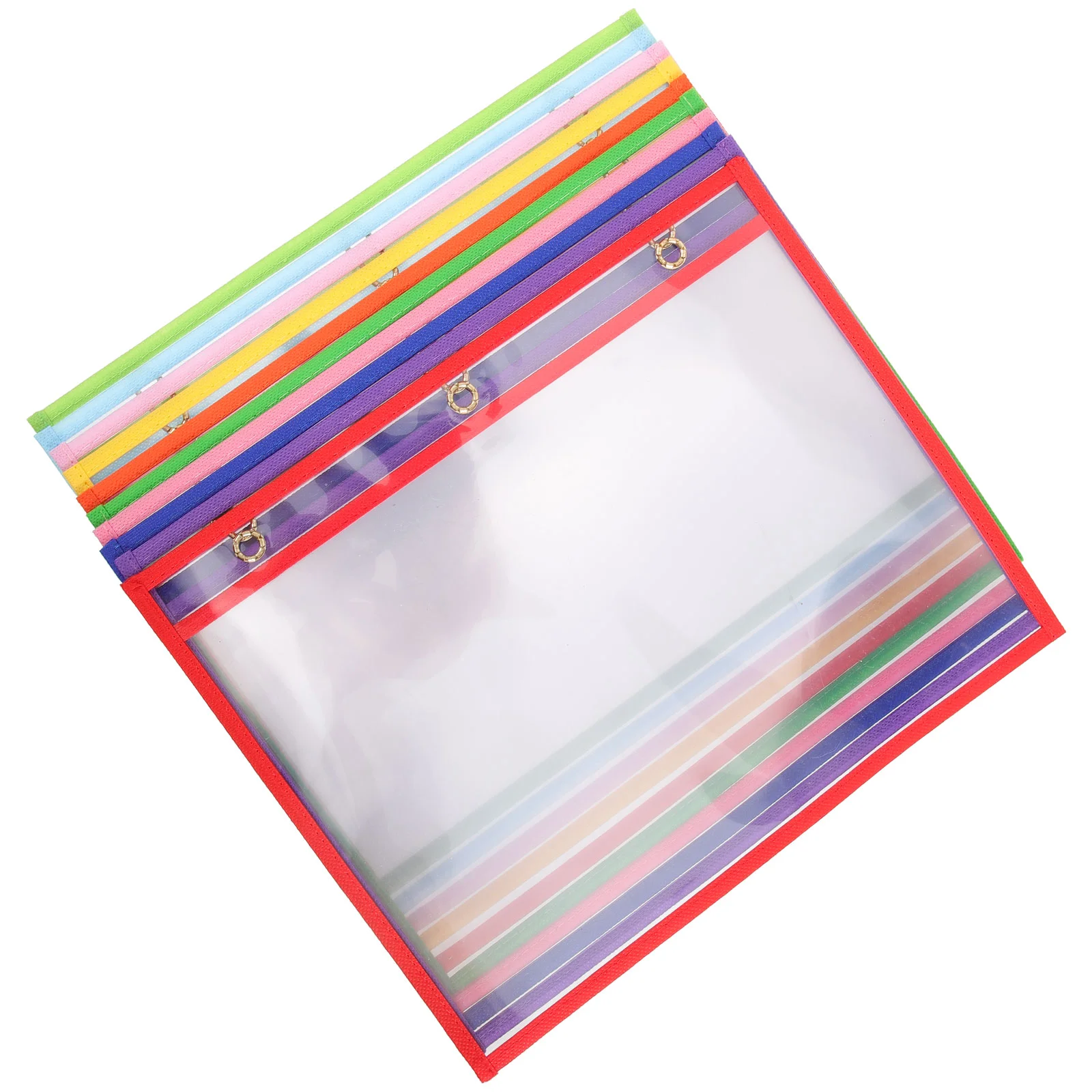 

10 Pcs Clear Dry Erase Files Office Pockets Supplies Pvc Bag Write on Wipe Sleeves Protector Bags