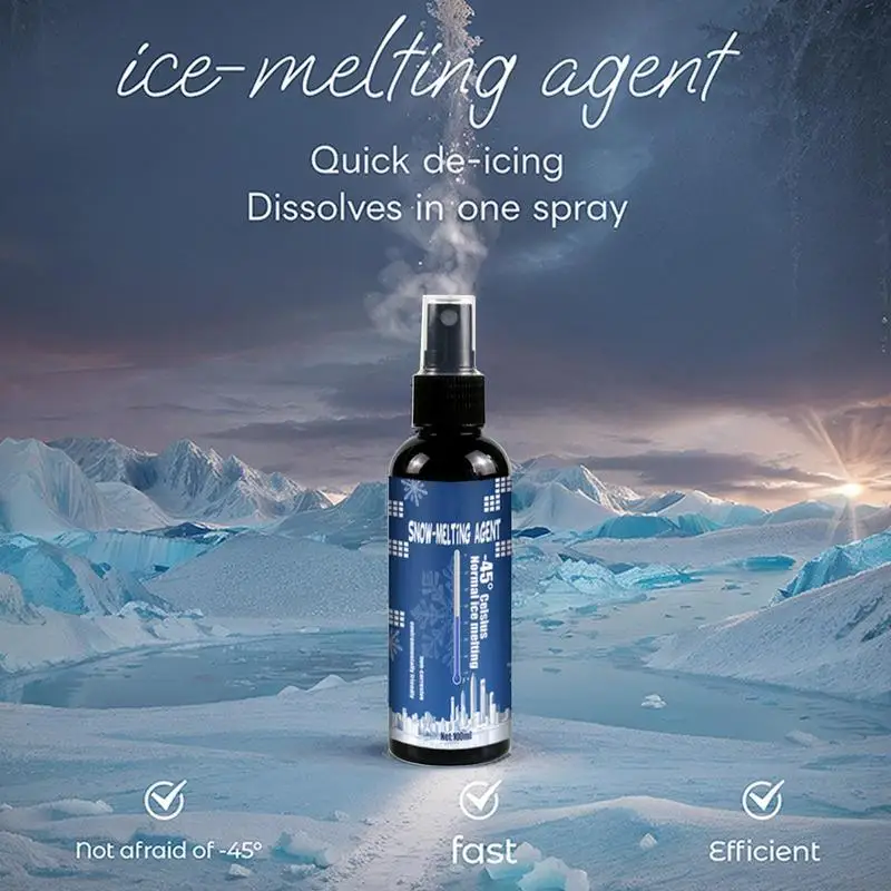 Car Windshield De-Icer Fast-Acting Ice Melting Spray for Windshields Defrosting Frost Spray Window Snow Melting Defrost Liquid