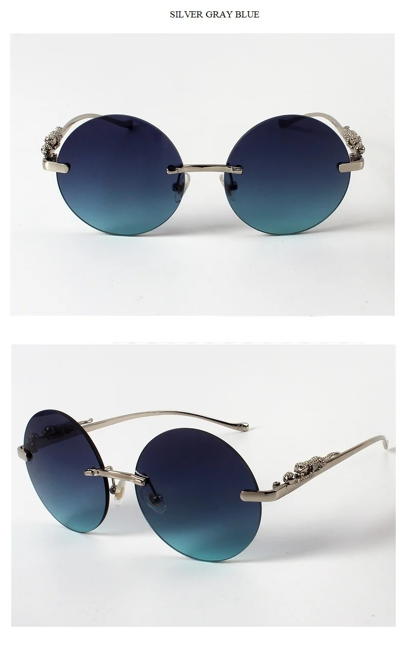 Leopard Leg Sunglasses For Women & Men Vintage Alloy Round Pilot_voghion.com
