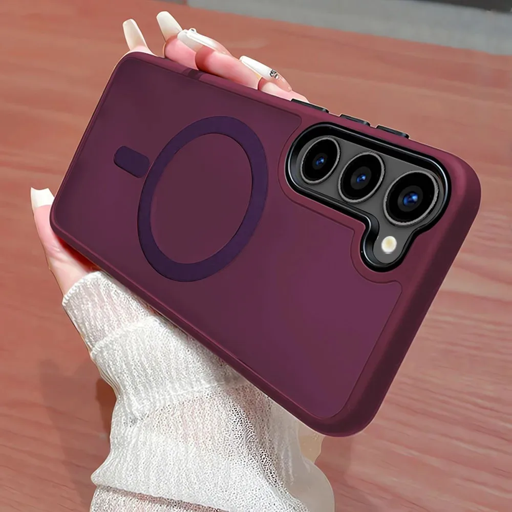 Luxury Magnetic Translucent Phone Case with Wireless Charging and Shockproof Protection