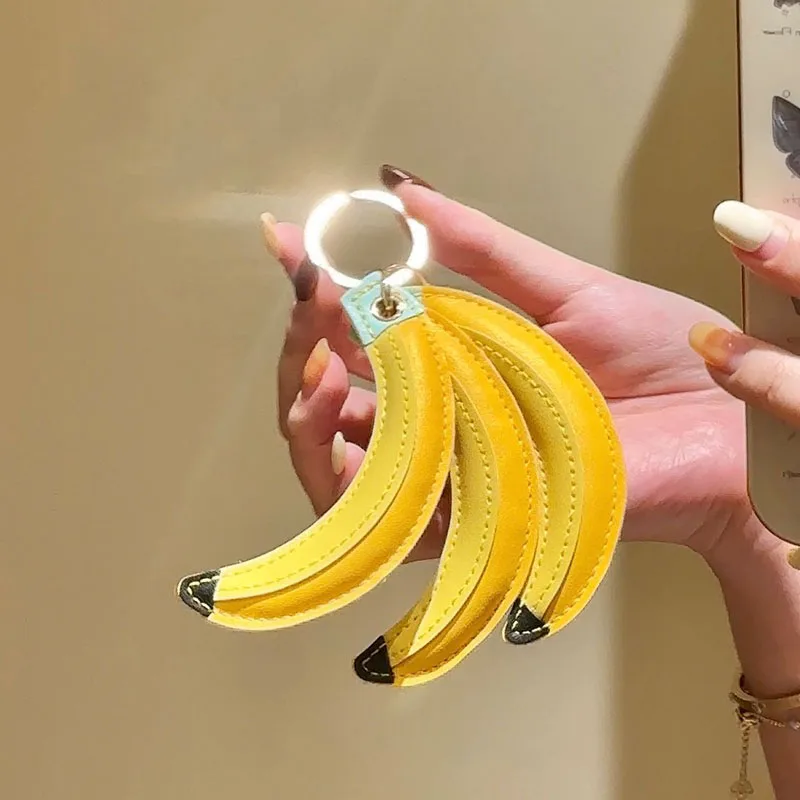 Niedliche Bananenanhänger, geeignet für Taschen, Damenhandtaschen, Umhängetaschen, Schlüsselanhänger aus PU-Leder, Zubehör, Taschenzubehör – Detail 6