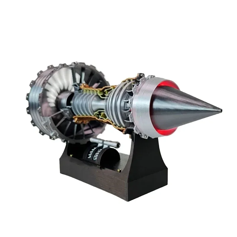 

25CM TR-900 Turbofan Engine Model Kit Adjustable Speed Tail Flame Light Turbo Jet Aircraft Engin 3D Printing Toy for men