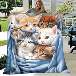 Cozy Black Cat Print Blanket for Home and Bedroom Décor - Ideal for Gifts (1)