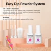 12pcs Dip Powder Nail Kit, 6 Nude Pink Colors Dipping Powder and Essential Base Top Coat Activator for Nail Art Design 3