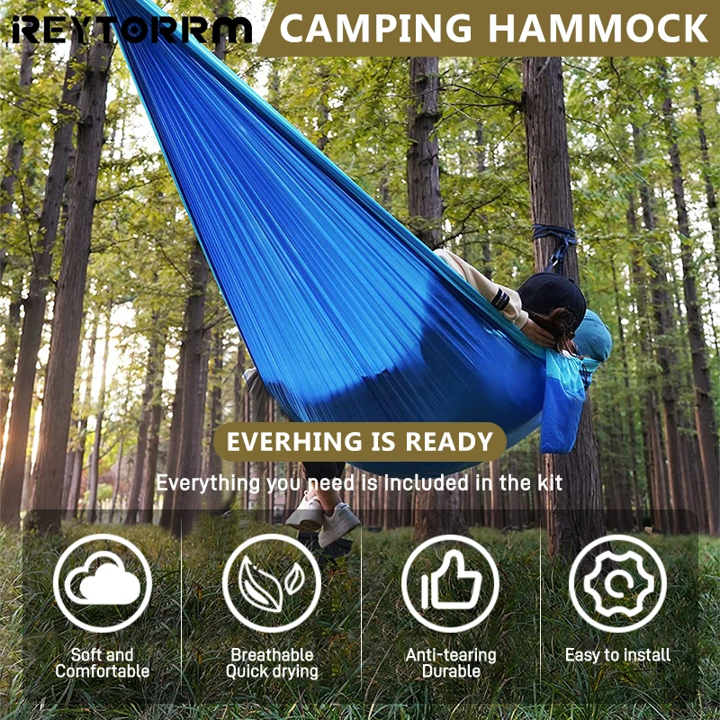 Camping Hammock Single 220x100cm Can hold 500lbs camping hammock