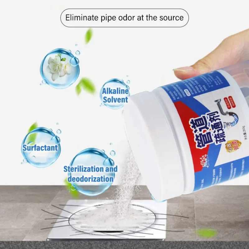 Pipeline Dredge Agent Pipe Unclogger Strong Dissolving Agent For Clearing Hair Toilet Odor and Floor Drain Blockage