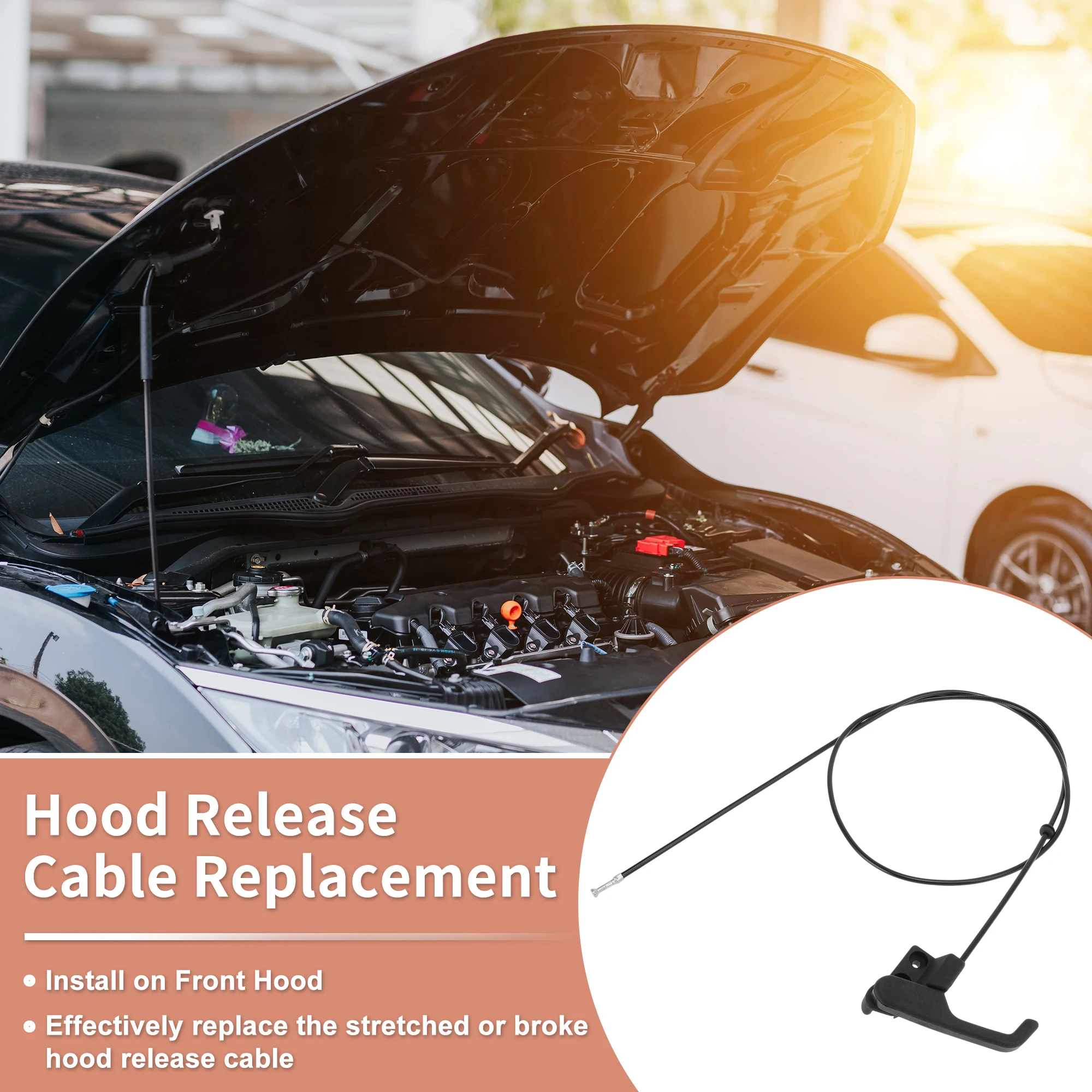 UXCELL No.9017500359 메르세데스 스프린터 901-905 1995-2006 보닛 후드 릴리스 케이블용