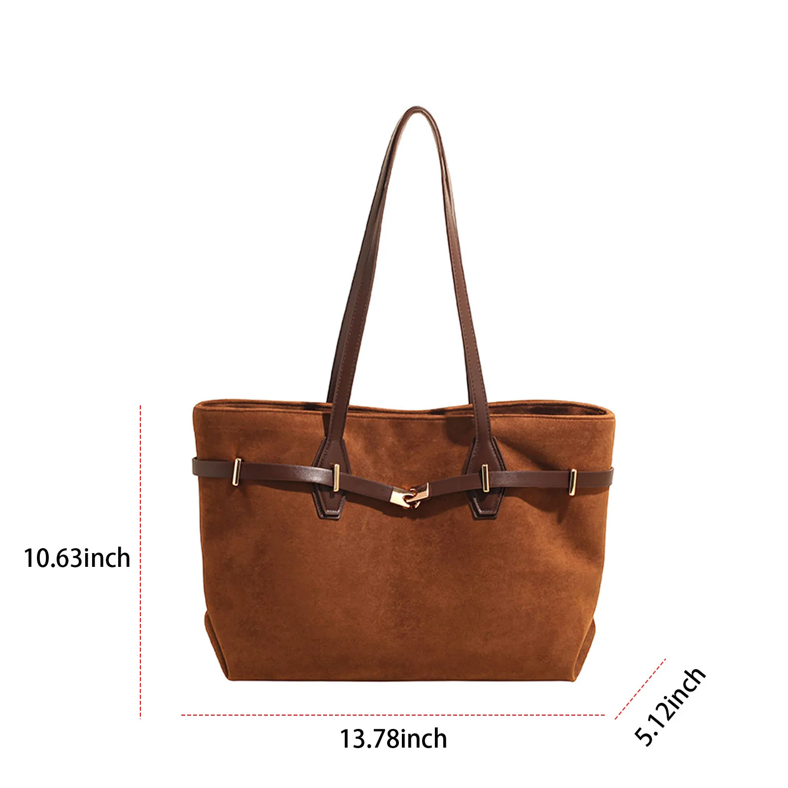 PU Leather Frosted Shoulder Bag Solid Color Simple Tote Handbag Faux Suede All-Match Underarm Bag Work Date Shopping Handbag
