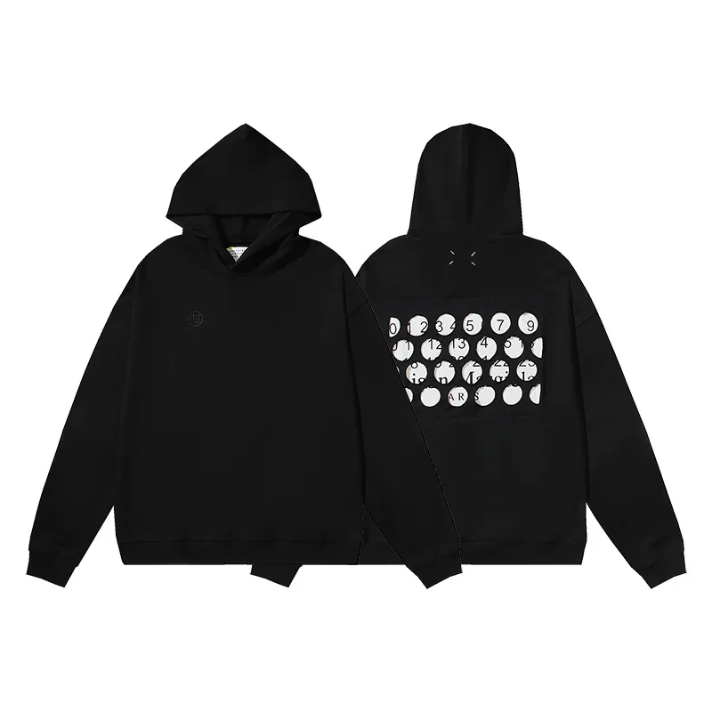 

Мужская и Женская толстовка с капюшоном Margiela MM6, оригинальная Заводская ярлык, цифровая печать, из чистого хлопка, свободная толстовка большого размера