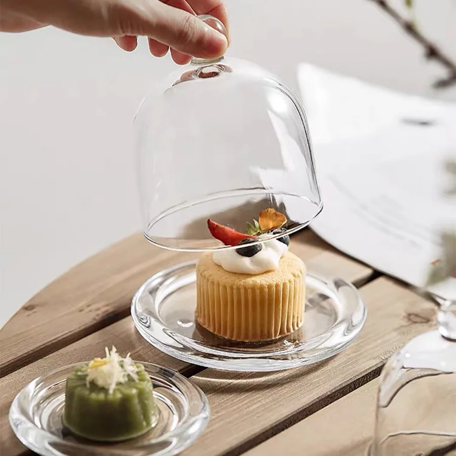 Transparent Crystal Glass Food Preservation Cover Micro Landscape Dust Cover Aromatherapy Candle Bell Jar Cake Dessert