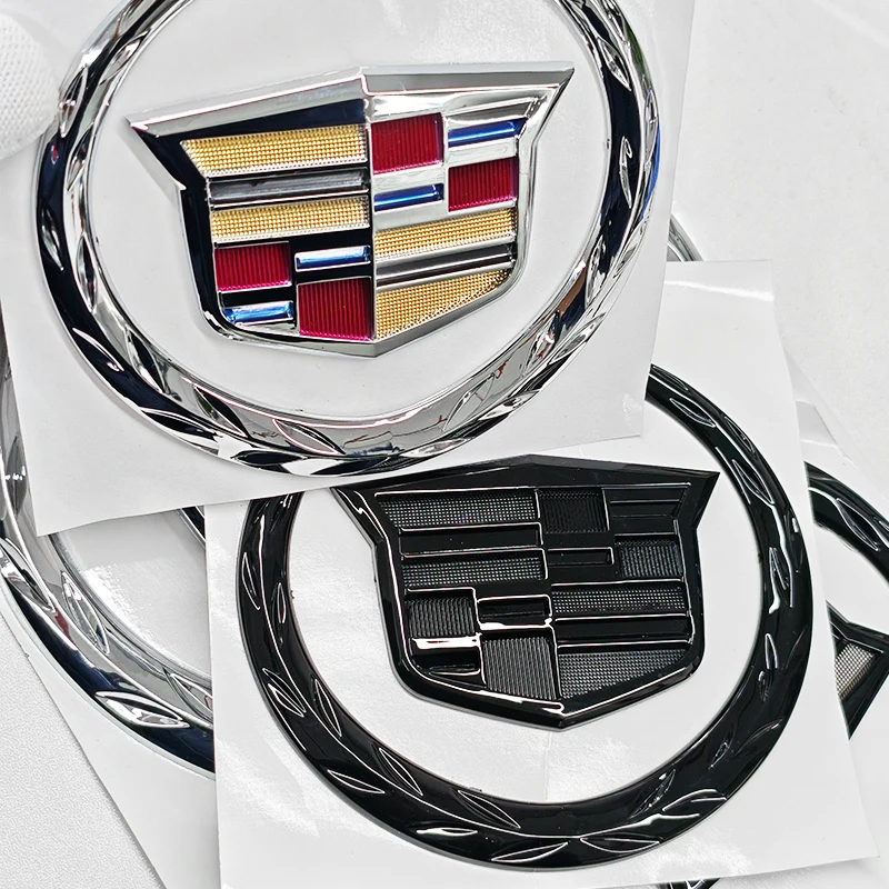 캐딜락 로고 SRX ATS XTS 2021 2020 2019 2018 2017 차량용 전면 중앙 그릴 엠블럼 후면 트렁크 배지 스티커 액세서리 1개