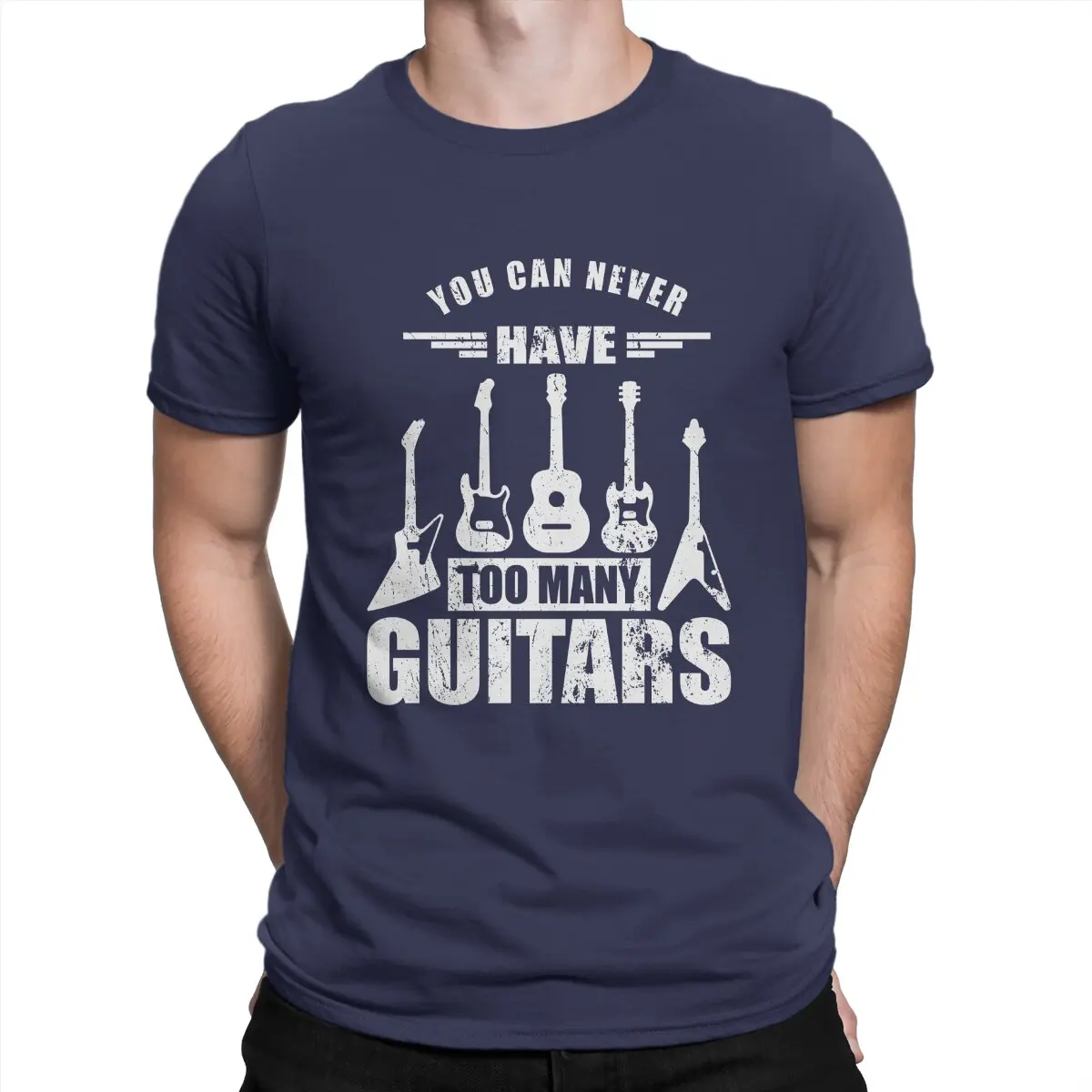 

Мужская футболка с коротким рукавом, круглым вырезом и надписью Love Guitar