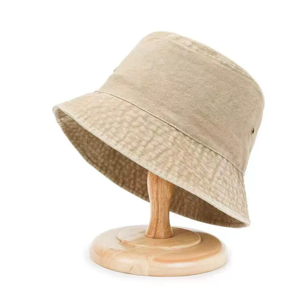 Retro-gewaschener Fischerhut für Paare, modischer Vintage-Beckenhut, atmungsaktives, einfarbiges, dünnes Design, Frühling und Sommer – Detail 8