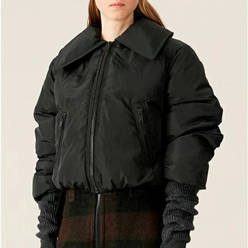 

Women Sweaters Niche Doll Neck Loose Casual Short Down Jacket