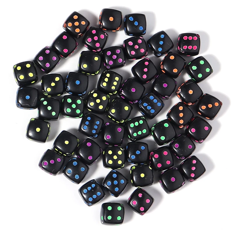 50 teile/los 8mm Acryl Würfel Perlen Mehrfarbige Quadratische Würfel Lose Spacer Perlen Für Schmuck Machen DIY Halskette Armbänder Zubehör – Detail 9