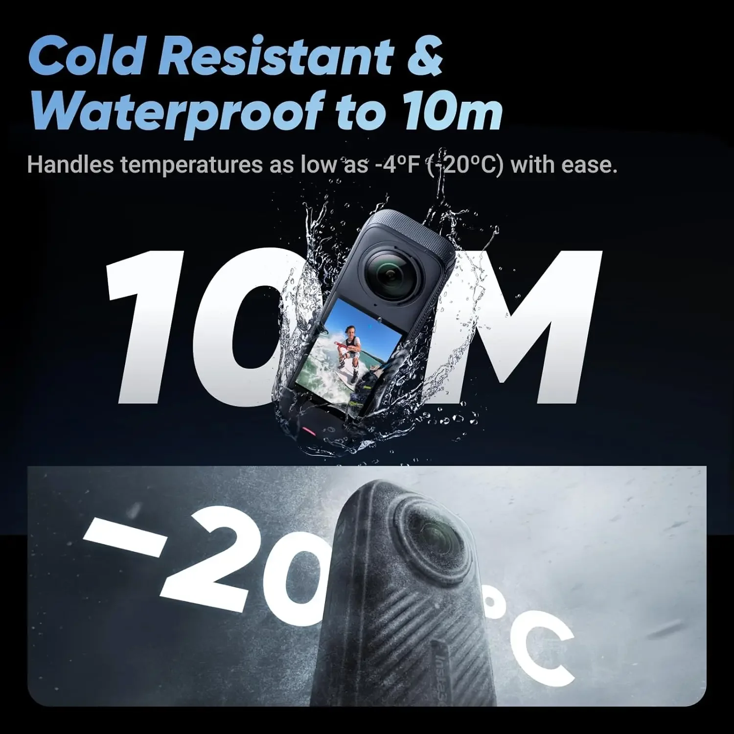 Insta360 X4-Waterproof 8K 360 Action Camera, 4K Wide-Angle Video, AI Editing, Stabilization, for Sports, Travel, Outdoor action camera
