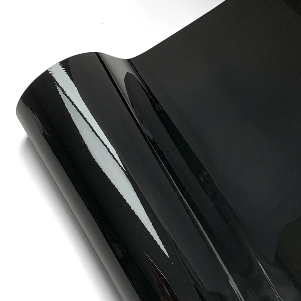 Glossy Black Vinyl Car Wrap - Shiny Self-Adhesive Foil
